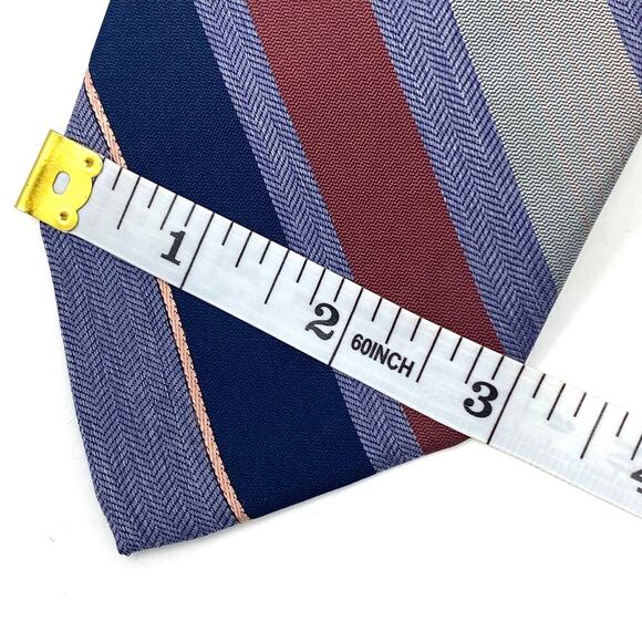 Vintage Givenchy Monsieur Tie. Blue/Burgundy/Pink Diagonal Stripes .Silk blend. - Picture 10 of 10